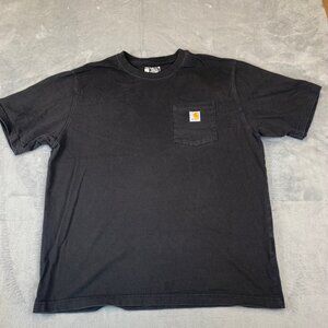 Carhartt K87 Men’s Pocket T-Shirt Black Size Large Loose Fit Workwear